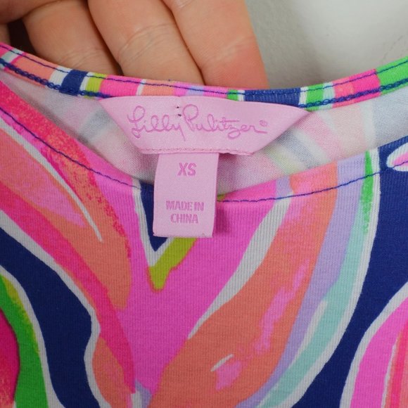 Lilly Pulitzer Emma Swing Dress Resort Navy Banana Flambe - Picture 6 of 7